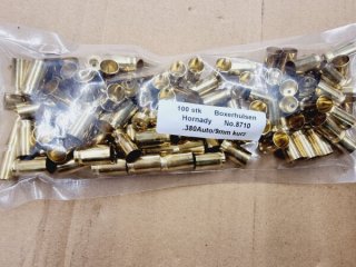 .380 Auto 9mm kurz Boxer-Hülsen Hornady 100 Stk. # SSZ Berka