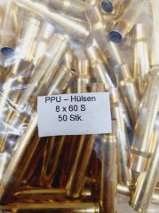 8x60 S PPU Boxer-Hülsen 50 stk C-474 # SSZ Berka