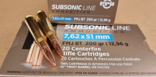 .308win/ 7,62x51/200grs FMJBT Subsonic Line PPU 20 stk. A-662 # SSZ Berka