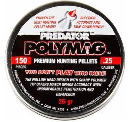 JSB Polymag Predator Diabolo Blei 6,35 mm .25 150 St. / Dose 1,68 Gramm (26 Grain) schwerer