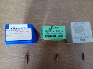 Konvolut Geschosse 7,62 mm/.308, MEN, Sierra, Lapua, 96 St.