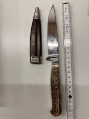 PUMA bock Solingen Jagdmesser / Trachtenmesser (112590) – Hirschhorn – Bj. 2016 – OVP & Papiere