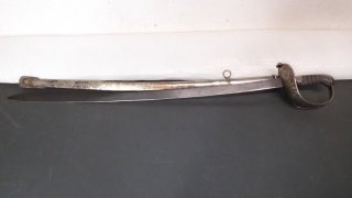 Alter Österreichischer Säbel Klinge mit Ritterbüste gestempelt und Stahlscheide