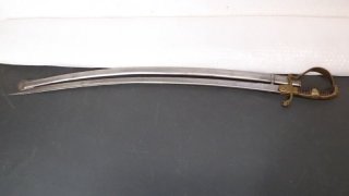 Alter Preußischer Artillerie Löwenkopfsäbel mit Damast Klinge und Stahlscheide