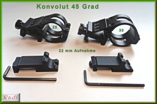 45 Grad Montagen und Adapter