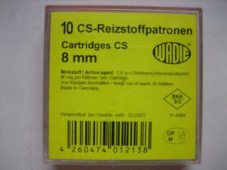 ** 10 Stk. CS Reizstoffpatronen - WADIE - Cal. 8 mm - für Pistole **