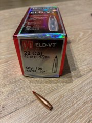 100 Stück Hornady .224 ELD-VT 62gr Geschosse
