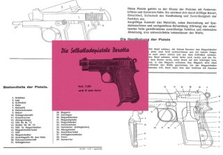 Nachdruck deutsche Bedienungsanleitung Pistole Beretta Mod. 34 im Cal. 7,65 und 9 mm