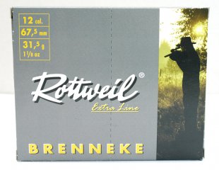 10 Schuss Jagd Schrotpatronen FLG Slug Flintenlaufgeschoss ROTTWEIL BRENNEKE 12/67,5 31,5g FLG Jagd