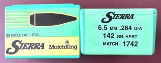 200 Stück SIERRA Geschosse, 6,5mm, 142 grs. HPBT Match, 1742