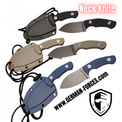Neck Knife Messer -Sandfarben-| sehr scharf | Survival Outdoor Messer | Alltagshelfer