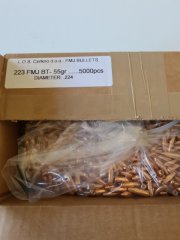 1000 Stück Los Geschosse .224 Dia (223 Rem) FMJ-BT 55gr