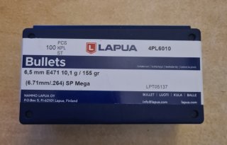 100 Stück Lapua .264 Dia (6,5mm) Mega 155gr E471