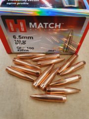 6,5mm/.264-140grs HPBT Hornady 26335 Geschosse 100 Stk. # SSZ Berka