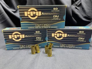 150 PPU Hülsen .45 AUTO