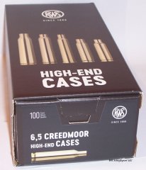 100 RWS Hülsen f. Kal. 6,5 CREEDMOOR - Boxerzündung - #2430730 - Neuware