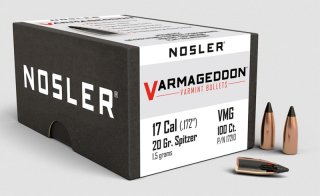 100 Stück NOSLER VARMAGEDDON Geschosse Cal 17 .172 .17 Hornet Remington 20gr FB Tipped 17210 Varmint