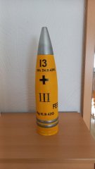 Flak Granate 8.8 cm mit Aufschlagzünder Wehrmacht Munition