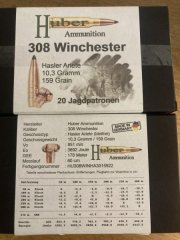 Huber Ammunition 308 Winchester
