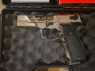 Luftpistole CO2 Walther CP88 4 Zoll 4,5 mm Diabolo Nickel