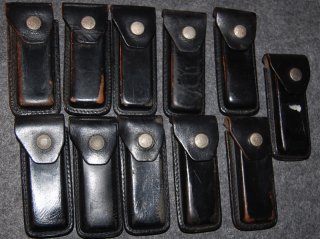 ***Leder Tasche für Magazine, Messer, usw. mit Druckknopf und Gürtelschlaufe ehmals BUND/BP/POL***