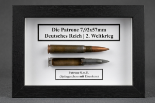 PATRONE 7,92x57 SmE wk2 k98 mg42 g43 Wehrmacht Schaukasten MUNITIONSDISPLAY geschenk
