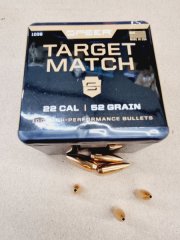 .22/.224/52grs Speer Target Match HPBT Geschosse 500 Stk. No. 1036