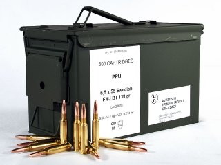 6,5x55/139grs. PPU A-083 Swedish FMJBT 500 Stk. Nato Kiste A-083#
