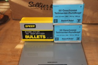 Geschoße .366 aka 9,3mm div Hersteller, Gewicht