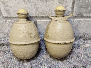 2x Deutsche Ei Handgranate 39 mit Zünder