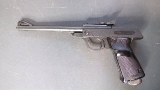 alte Knicklauf Luftpistole von Walter Modell 53 Kal.4,5 mm mit starker Feder