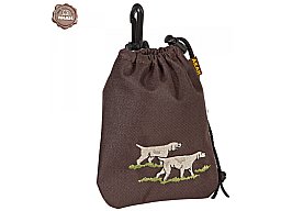 AKAH Snack-Tasche, Leckerli-Beutel für Hunde mit Stickerei | robust, auswaschbar |mit Gürtel-Clip