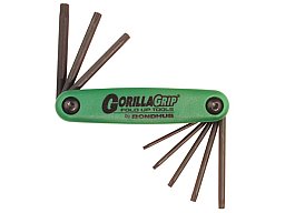 BONDHUS - GORILLA-GRIP - Schraubenzieher-Klapphalter TORX 8-Schlüsselgrößen: T6/T7/T8/T9/T15/T20/T25