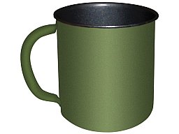 Feldbecher / Feldtasse 300 ml aus Metall mit Teflonbeschichtung - Oliv