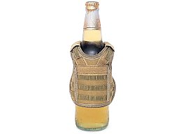 Mini Schutzweste für Bierflasche / Weinflasche / Thermosflasche - Sand ( Beige )