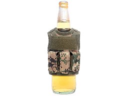 Mini Tactical Schutzweste mit Fronttaschen für Bierflasche / Wein / Thermosflasche -Digital Woodland