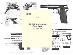 Nachdruck Dienstvorschrift Astra Pistole 9mm von 1952