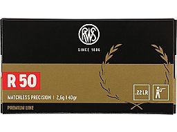 50 St. / Schuss RWS .22 l.r. lfb KK Munition PREMIUM R50 2,6g BleiRund KK 50m BENCHREST 100m Präzisi