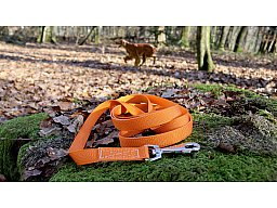 Stabile ORANGE Umhängeleine ORANGE Gesamt 185cm lang 20mm breit | Zugfest inkl Wirbel Karabinerhaken