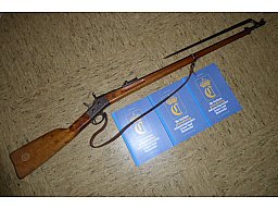 Remington Rolling Block Gewehr- Militärisch- Carl Gustaf Mod. 1875 mit Bajonett. Kal. 8 x 58 RD.