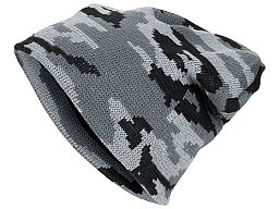 Strickmütze "Beanie" Tarn (Schwarz-Weiß-Grau) - Unigröße - fein gestrickt