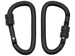 2er Pack Karabiner mit Schraubverschluss 6mm x 6cm Schwarz | Hundeleine ... Sicherheitsverschluss