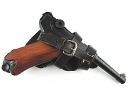 Wehrmacht Luftwaffe Elite Fallschirmjäger 02 Pistolentasche P08, Holster Rindleder braun