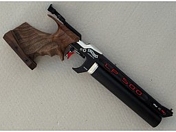 PRESSLUFTPISTOLE WALTHER LP500 EXPERT DESIGN ROT" MIT 1 X ALU-KARTUSCHE
