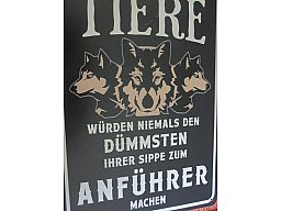 Blechschild 20x30 cm Tiere sind klüger als Menschen