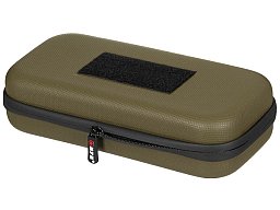 Tasche Hartschale Groß 26 x 12 x 6,5 cm Oliv mit Klettschlaufen + Innenfach mit Organizer