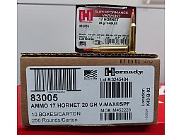 25 Schuss 17Hornet Hornady Superformance Varmint 20grs (Fuchs, Krähe, Raubzeug, Raubwild, Schonzeit)