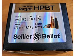 50 Stück S&B Sellier&Bellot Geschosse 30 (.308) Target HPBT 175 grs / 11,35 g #2882