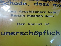Vorschlag zur Beendigung der Benzinkrise auf Blech 20x30 cm