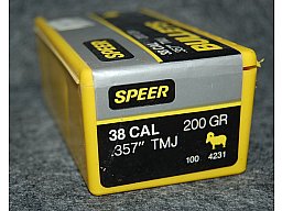 ***SPEER Geschosse 38 CAL 200GR .357" TMJ 100ST. #4231 ***